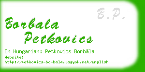 borbala petkovics business card